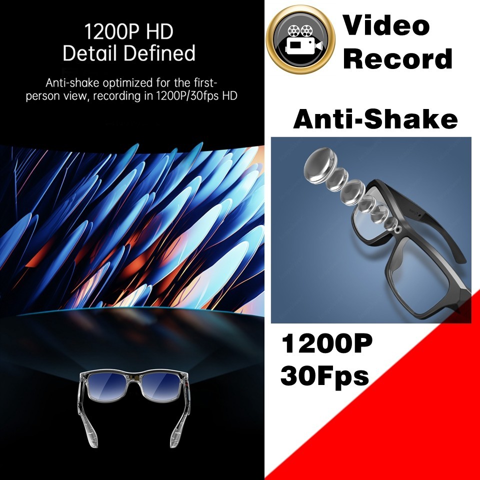 AI Camera Smart Glasses Multifunction Camera Bluetooth Call Voice