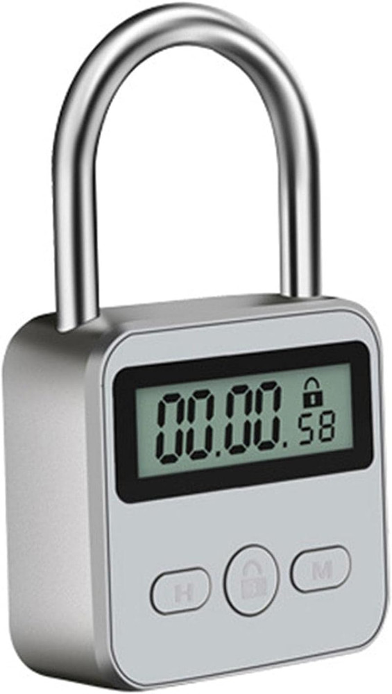 Metal Timer Lock, 99 Hours Max Timing Lock, USB Rechargeable Timer Padlock with