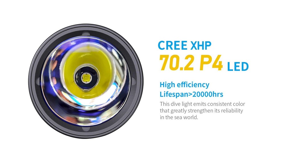 XTAR D28 3600 Lumen Diving Flashlight FULL SET + HANDLE + GREASE - 2023 MODEL