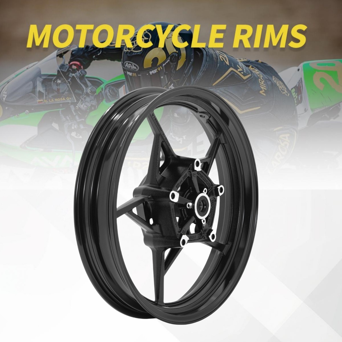 Black 17"x3" Front Wheel Tubeless Rim for Kawasaki Ninja 500R 2024 2025 Z500 SE