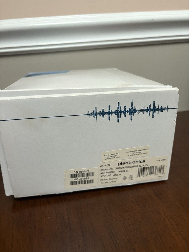 Plantronics CS540 Wireless Headset System Black New Open Box