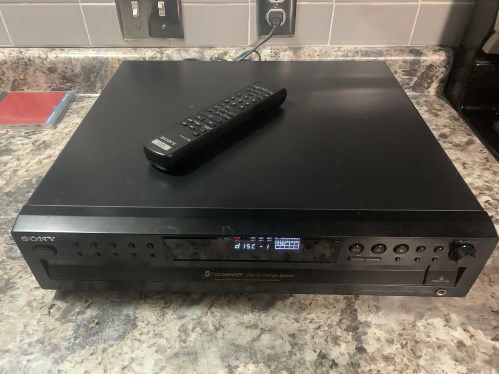 Sony 5-Disc CD Carousel Changer Exchange System CDP-CE375 Player With Remote