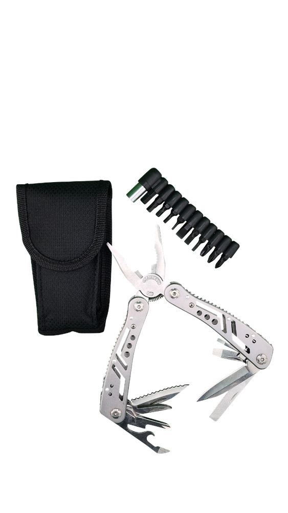 Heavy Duty Light Weight Multi Function MultiTool - Survival and Camping + Pouch