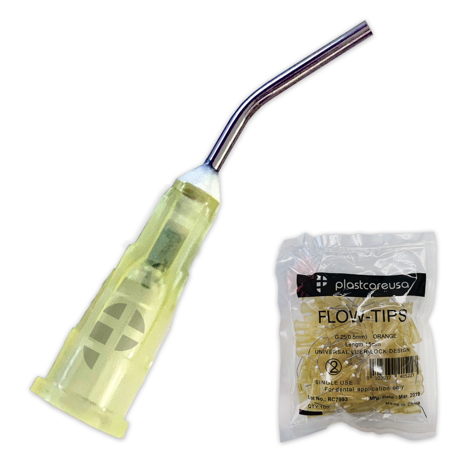 Dental Pre Bent Tips for Etch Gel Composite Flow Applicator (Choose Gauge & Qty)