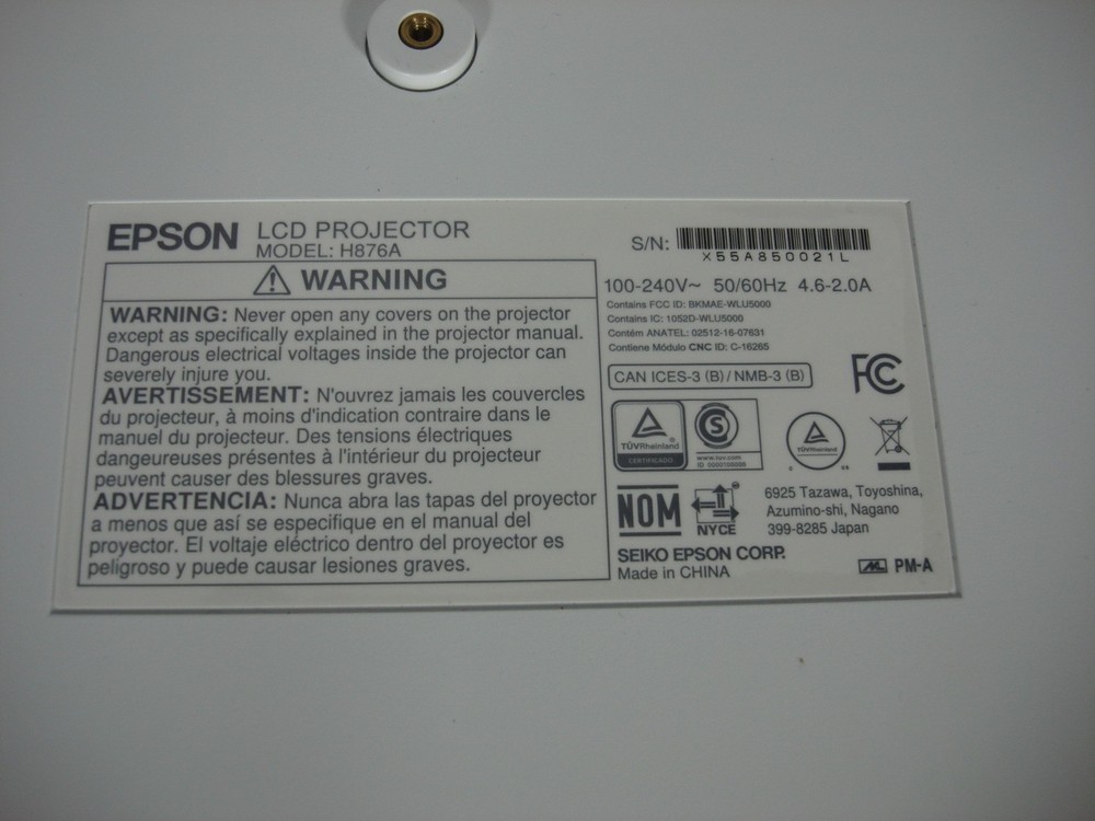 Epson Brightlink Pro 1470Ui Interactive Laser Projector 957 Hours Model H876A