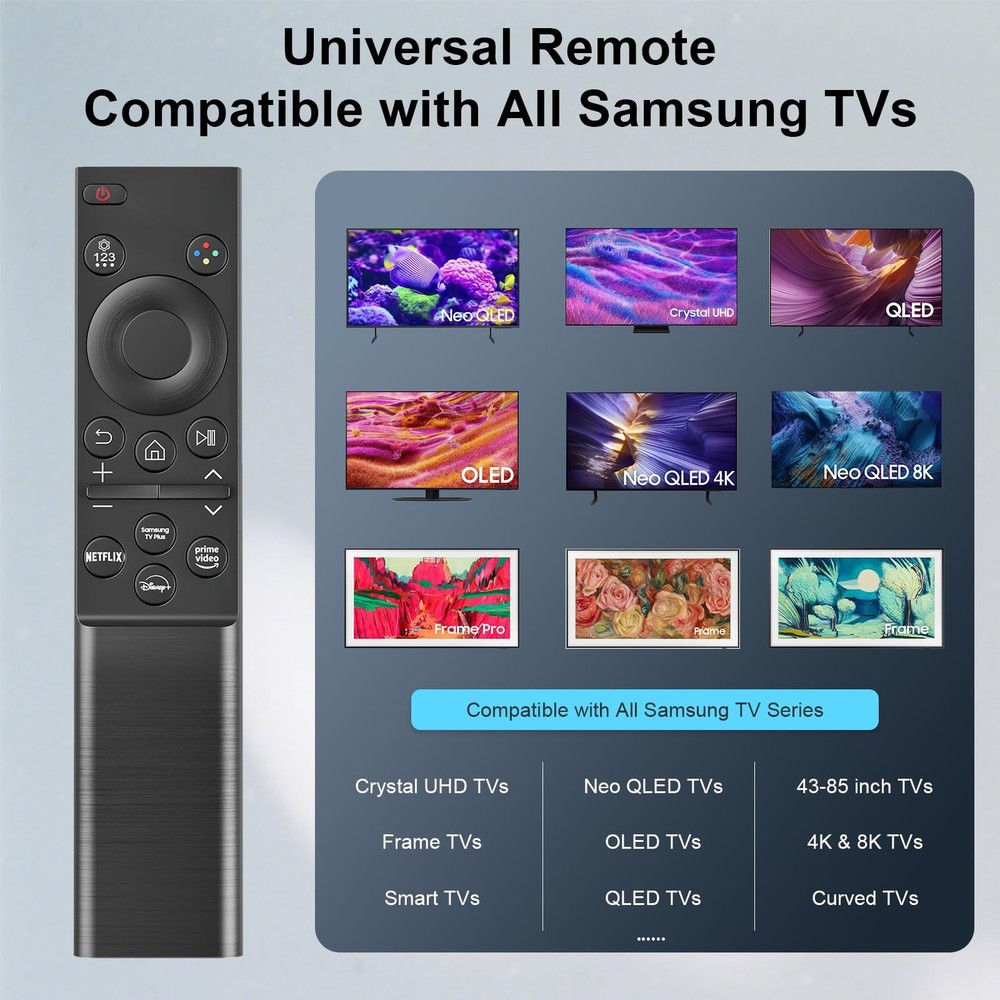Replacement for Samsung Smart TV Remote Control, Universal Compatible Black