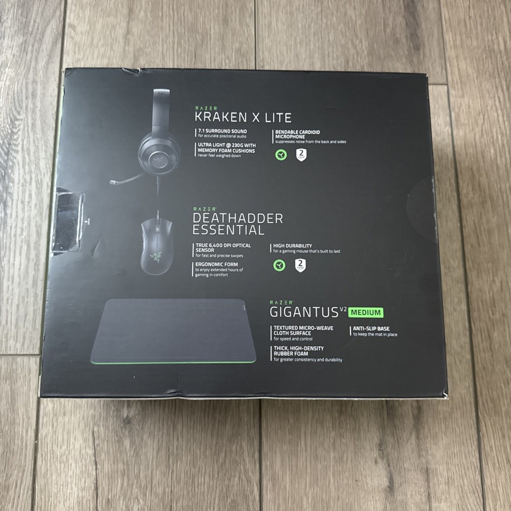 Razer Next Level Gaming Bundle - Wired Headset, Mouse & Medium Mouse Mat - NEW!!