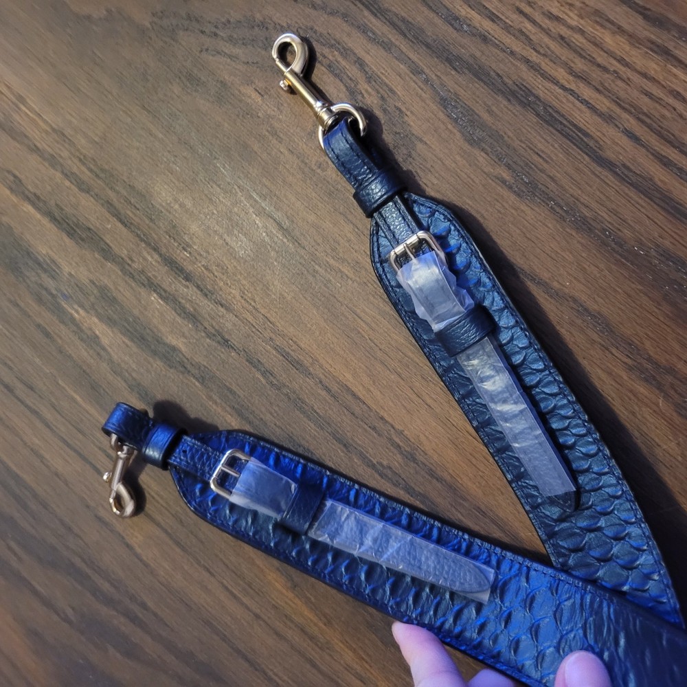 Coach Blue PYTHON Embossed Strap