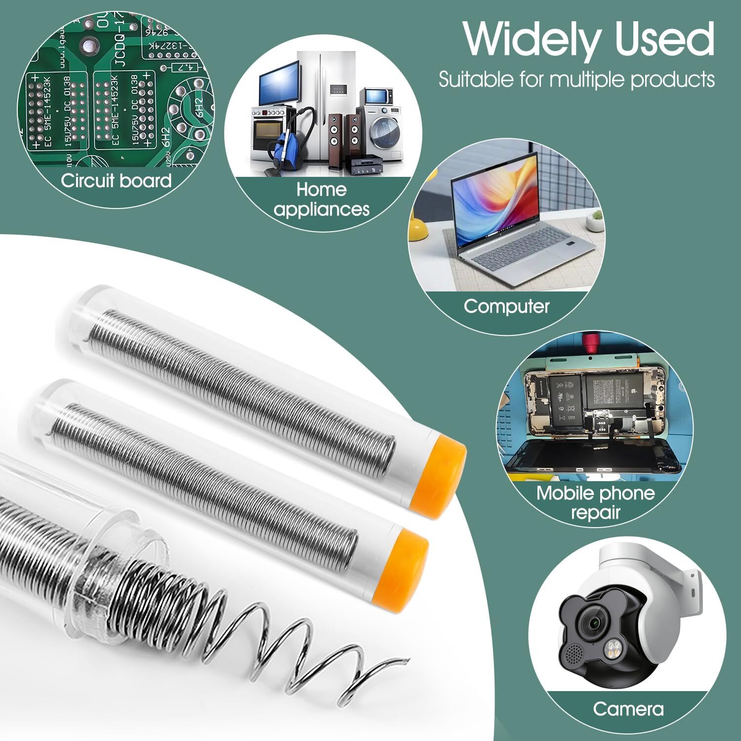 5 Pack 1Mm Rosin Core Solder, Electronic Solder for Repairing Electronic and Ele