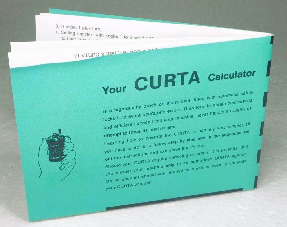 Curta Calculator Manuals Set–3 Reproductions (Operation, Examples, Step by Step)