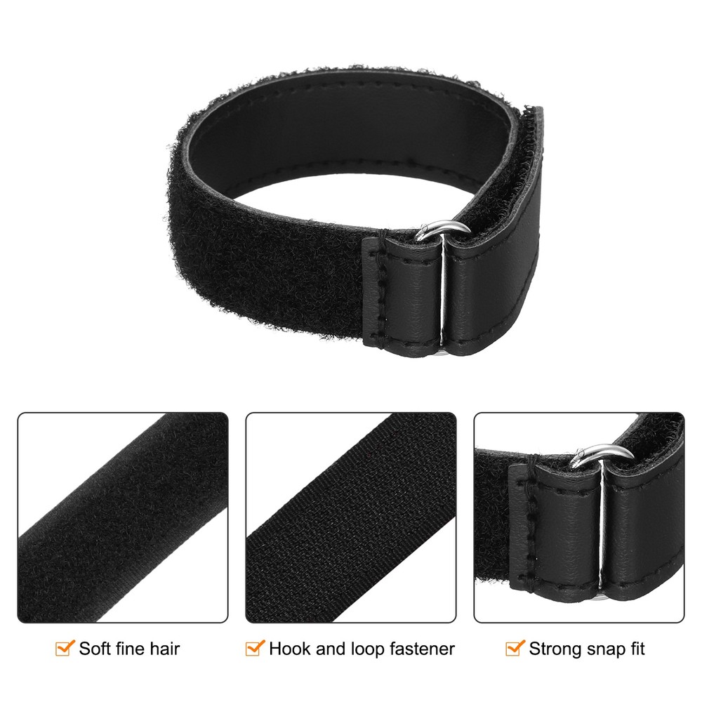 5Pcs Battery Tie Down Straps 0.8x10" Black Leather Hold Down Hook Loop Straps