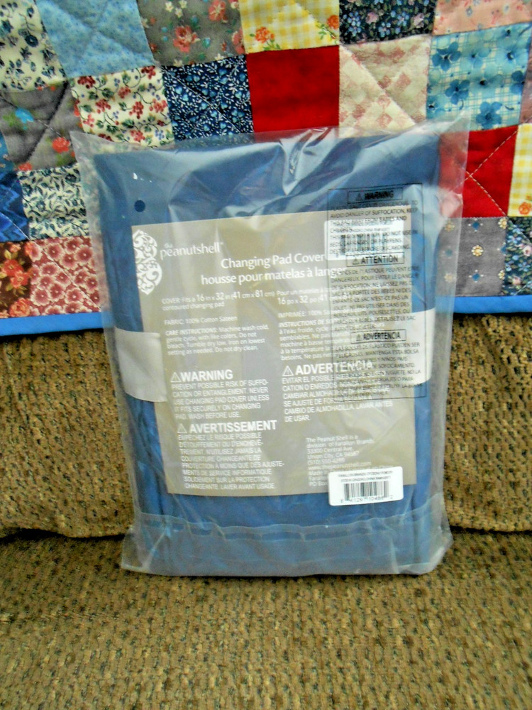 The Peanut Shell Navy Changing Pad Cover - New!