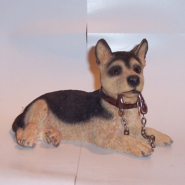 Leonardo Alsatian laying with lead