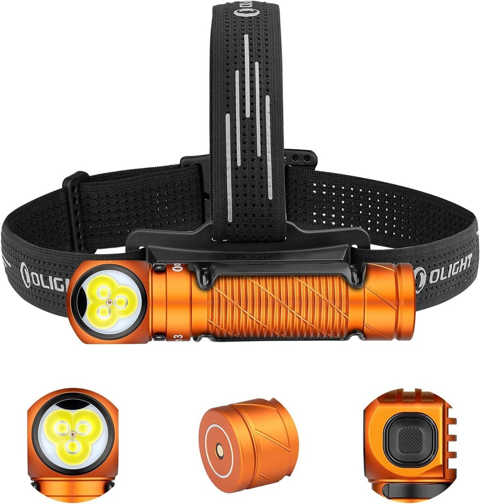 OLIGHT Perun 3 Rechargeable Headlamp Flashlight,3000 Lumen LED Headlamp (Orange)
