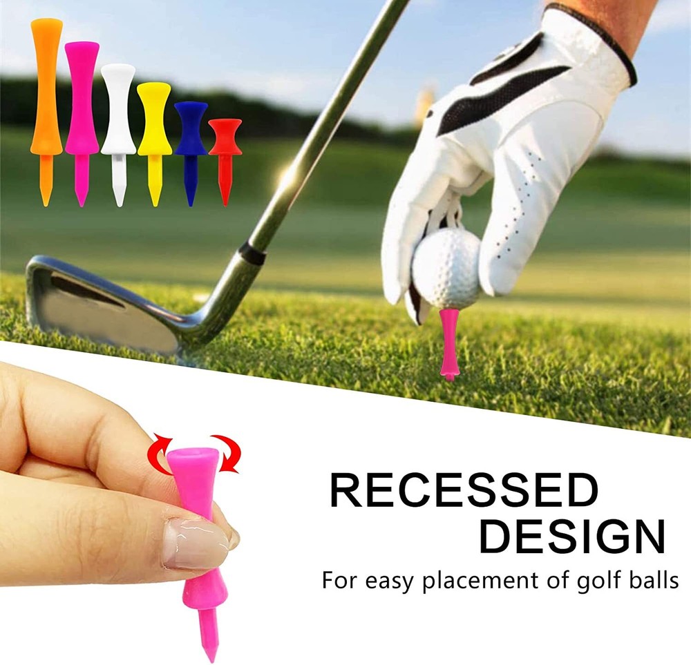 2 1/4'' Castle Golf Tees Plastic Unbreakable Value 200 Count Golf Practice Tee