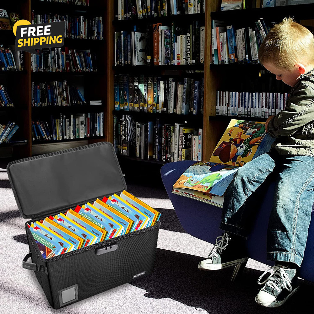 Comic Book Storage Box Fireproof & Water-Resistant Comic Bok Box with Lock Label