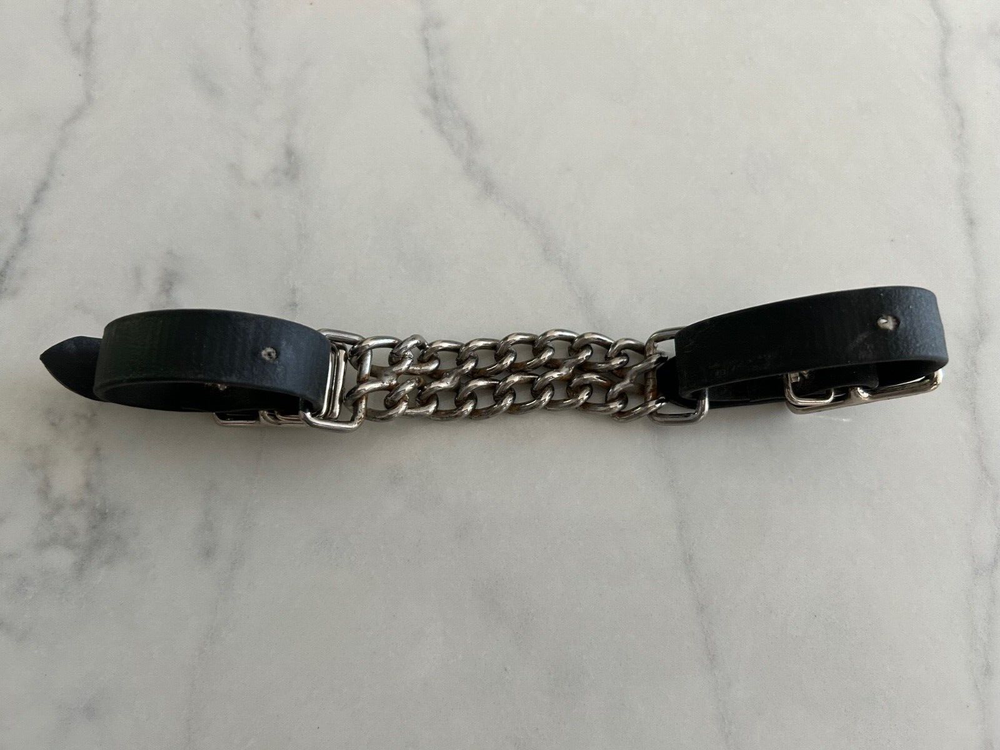 4″ CHROME PLATED BIOTHANE DOUBLE FLAT CURB CHAIN BLACK