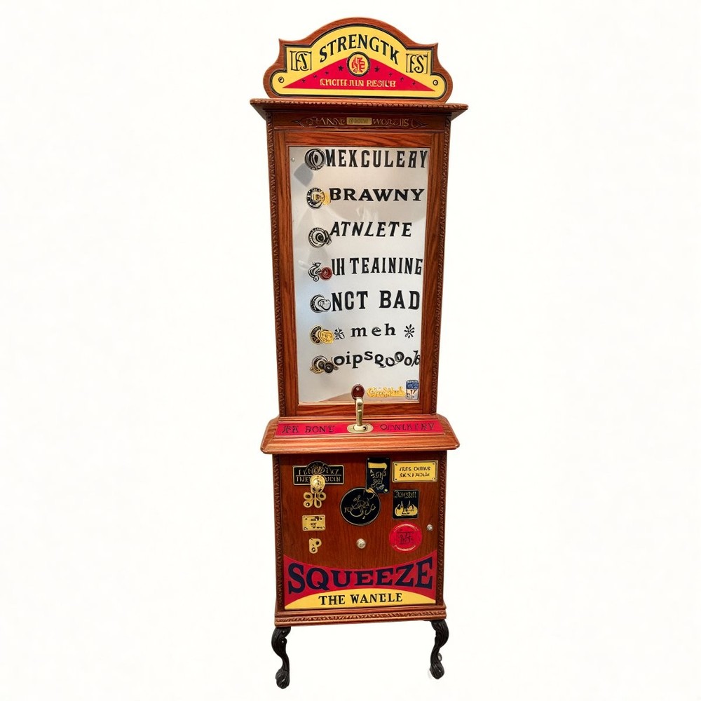 Strength Tester Nostalgic Arcade Machine With LED Sign Topper