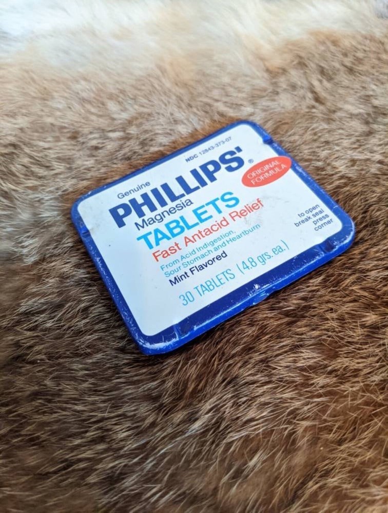 Vintage Phillips Magnesia Tablets Tin Container.