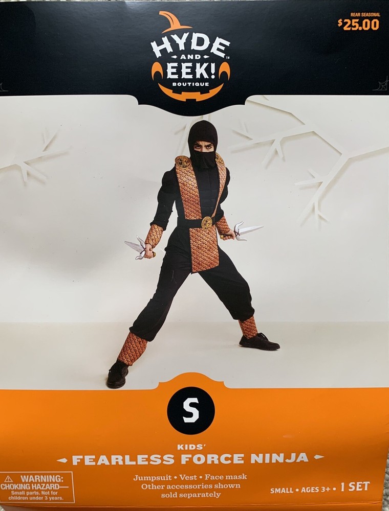 Fearless Force Ninja Costume. New, Size 4-7.