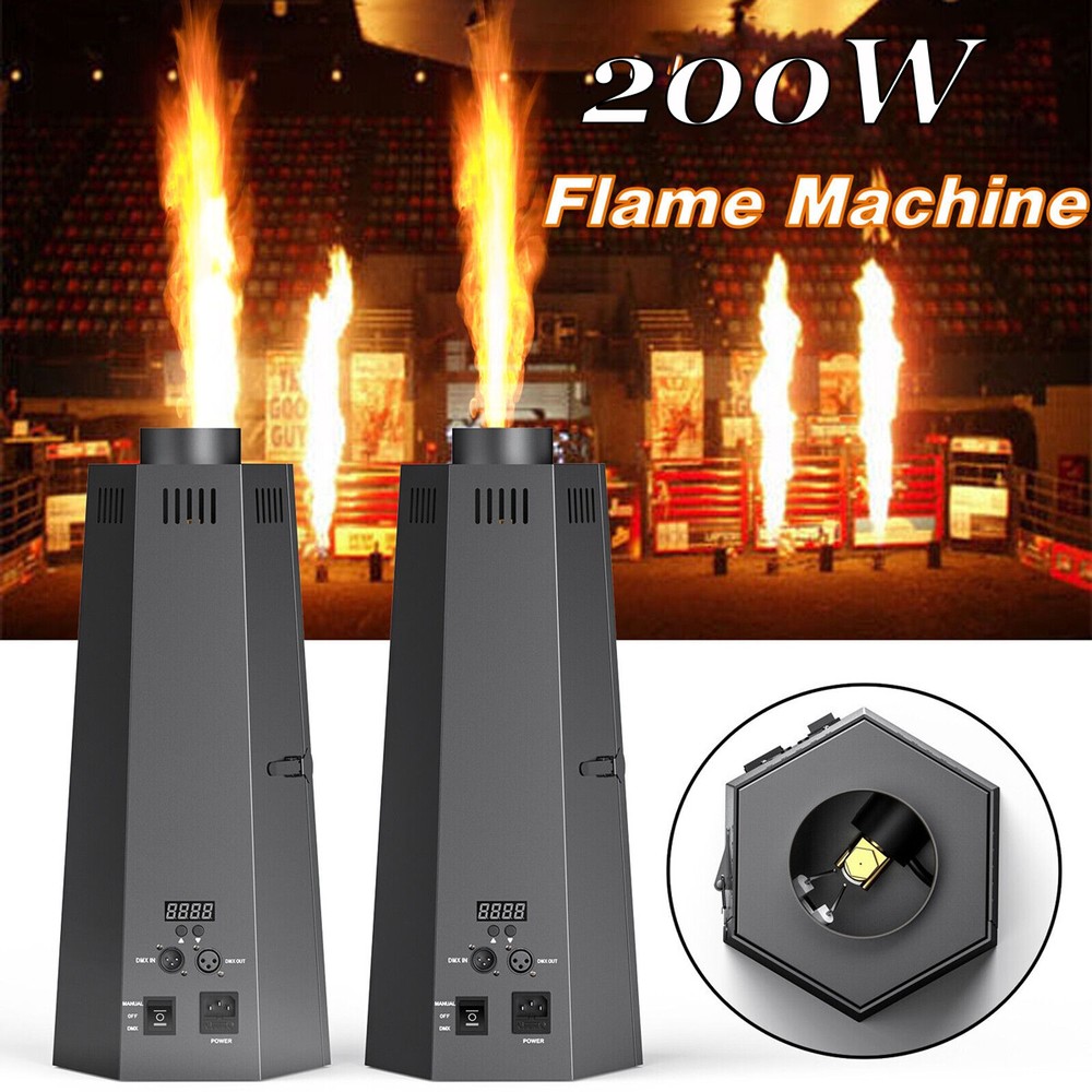 2pcs DMX Fire Thrower Projector Flame Effect Machine DJ Stage Disco Show 200W