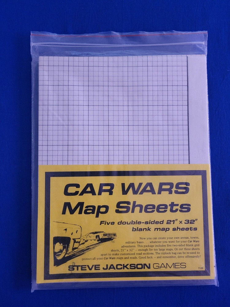 Car Wars Map Sheets 21" x 32" - Steve Jackson Games (Complete)