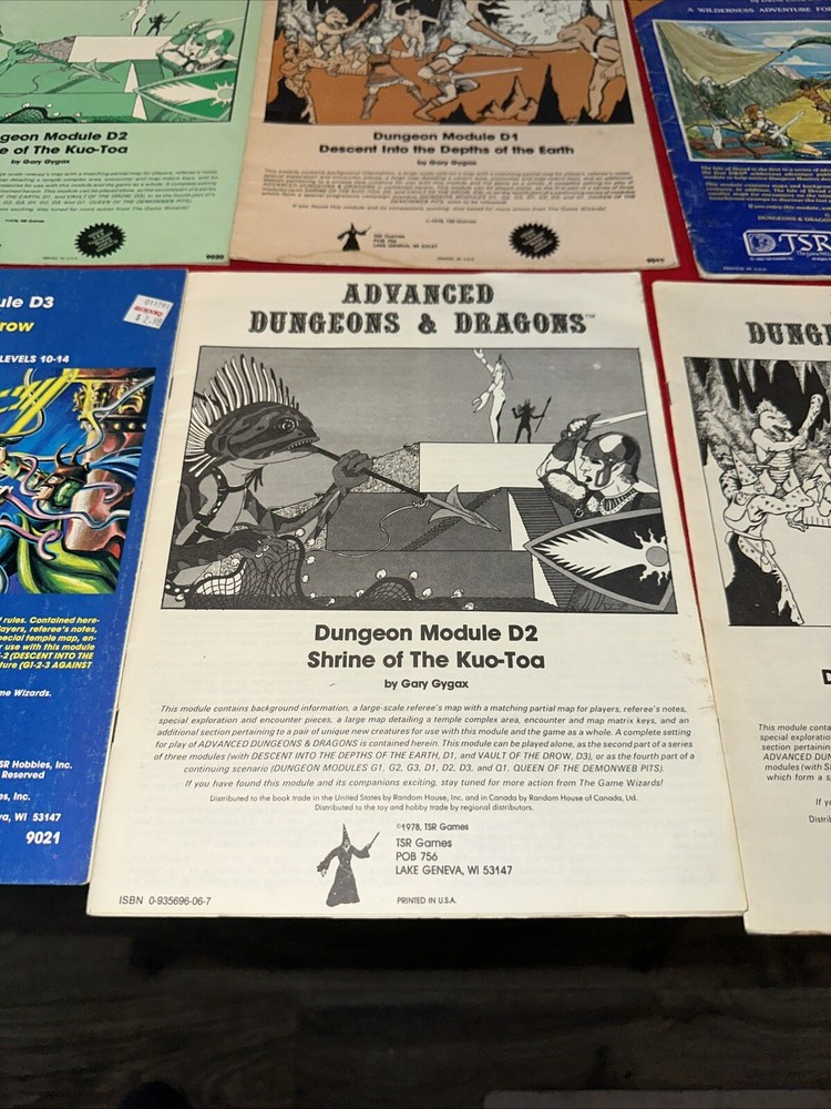 ADVANCED D&D DUNGEON MODULES TSR 1978