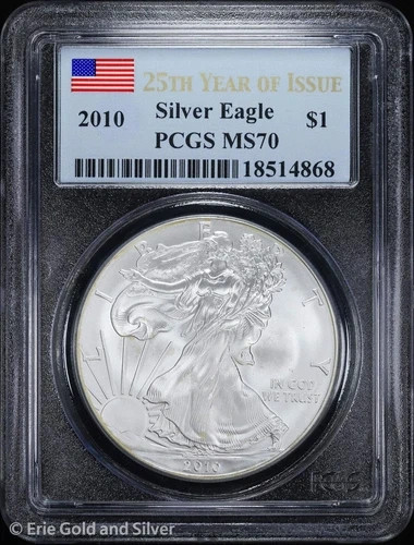 2010 P Bullion Silver Eagles PCGS MS-70 Silver Eagle First Strike