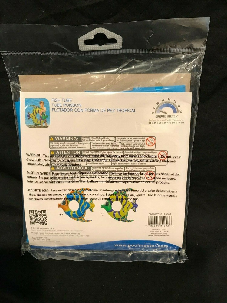 INFLATABLE FISH RING (POOLMASTER INCORPORATED - 81253) One Fish Blue & Yellow