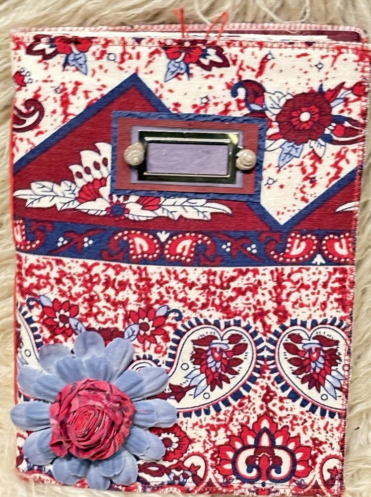 Junk Journal BOHO Red purple Morocco Print Interactive Diary Handmade New