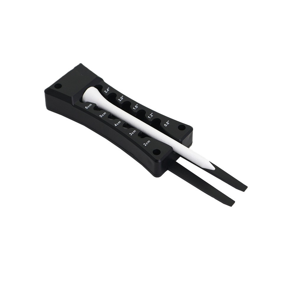 Multi Purpose Golf Tool with Adjustable Tee Height and Repair Features