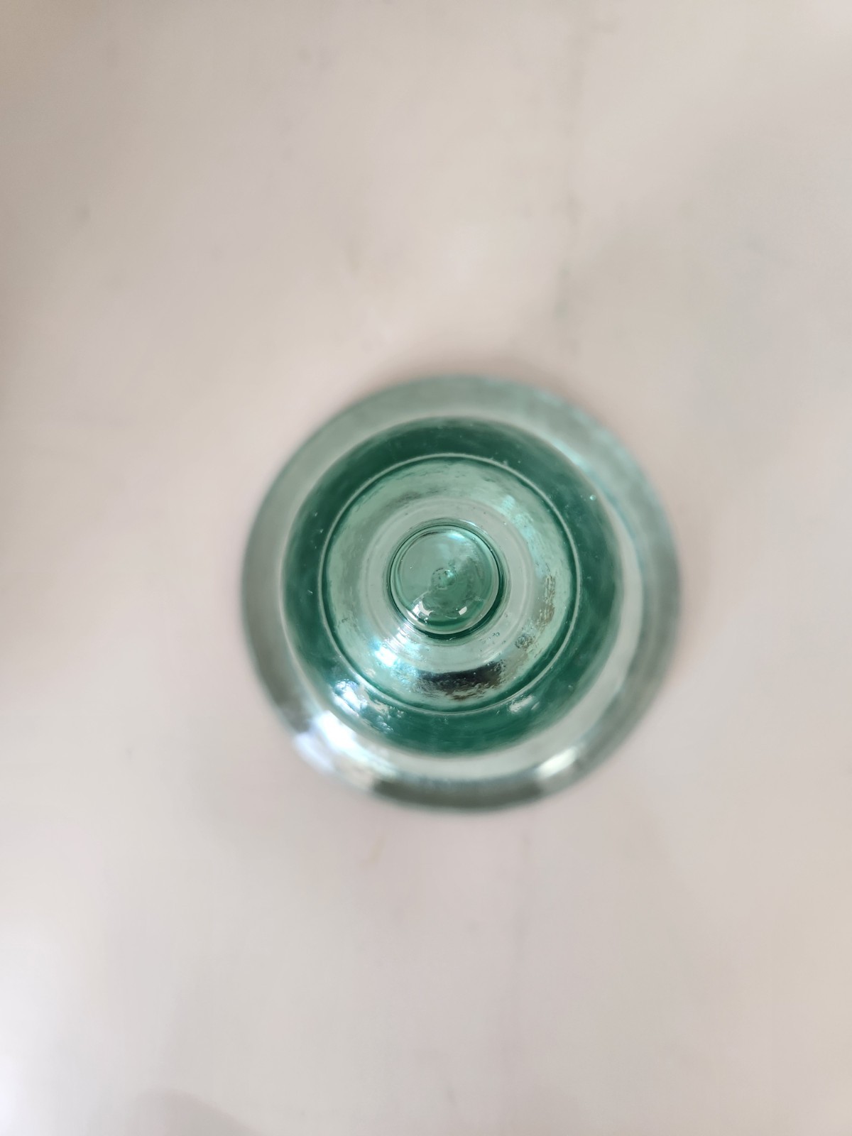 Vintage Cobalt Green Glass Garden Cloche French Bell 4 x 4