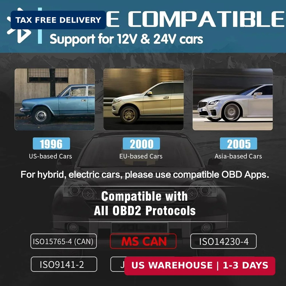 Vgate vLinker FS Bluetooth OBD2 Diagnostic Scan Tool, OBDII Car Code Reader for