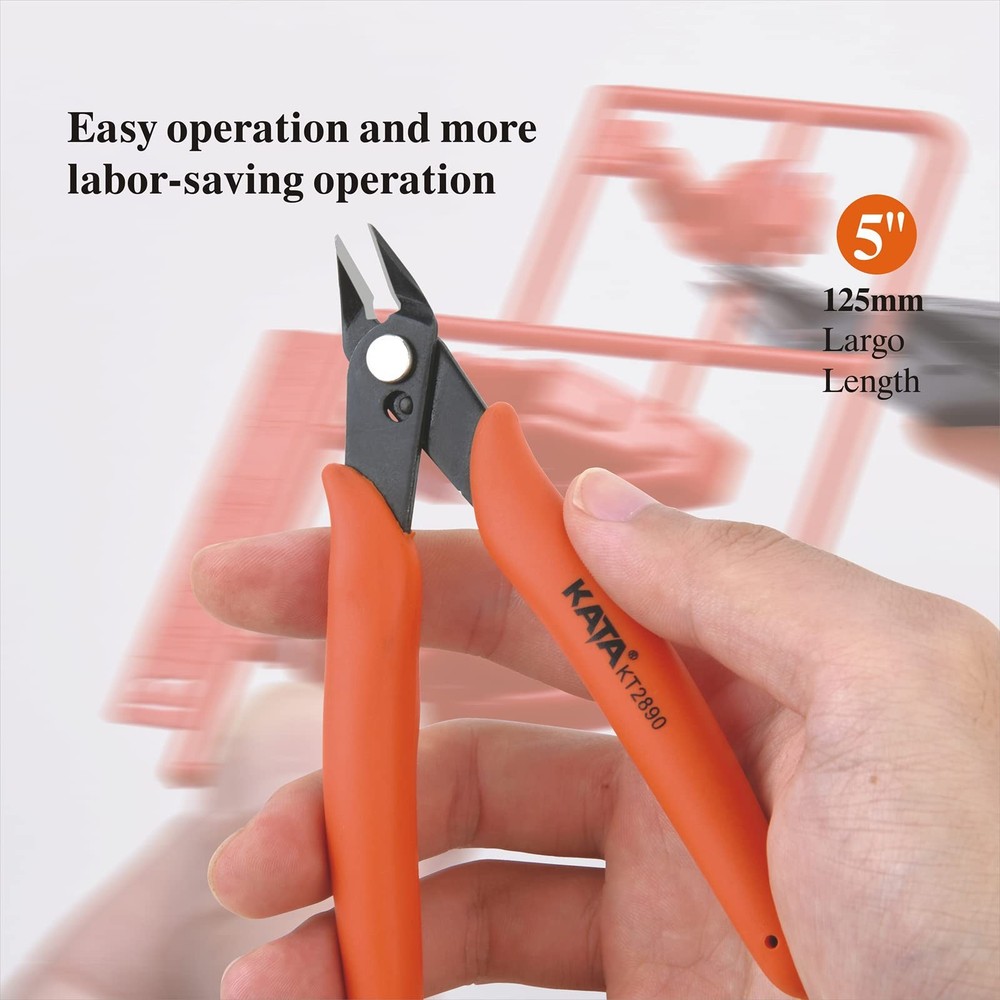 KATA Micro Wire Cutters Pliers: Precision Flush Cutter Tools Small, Orange