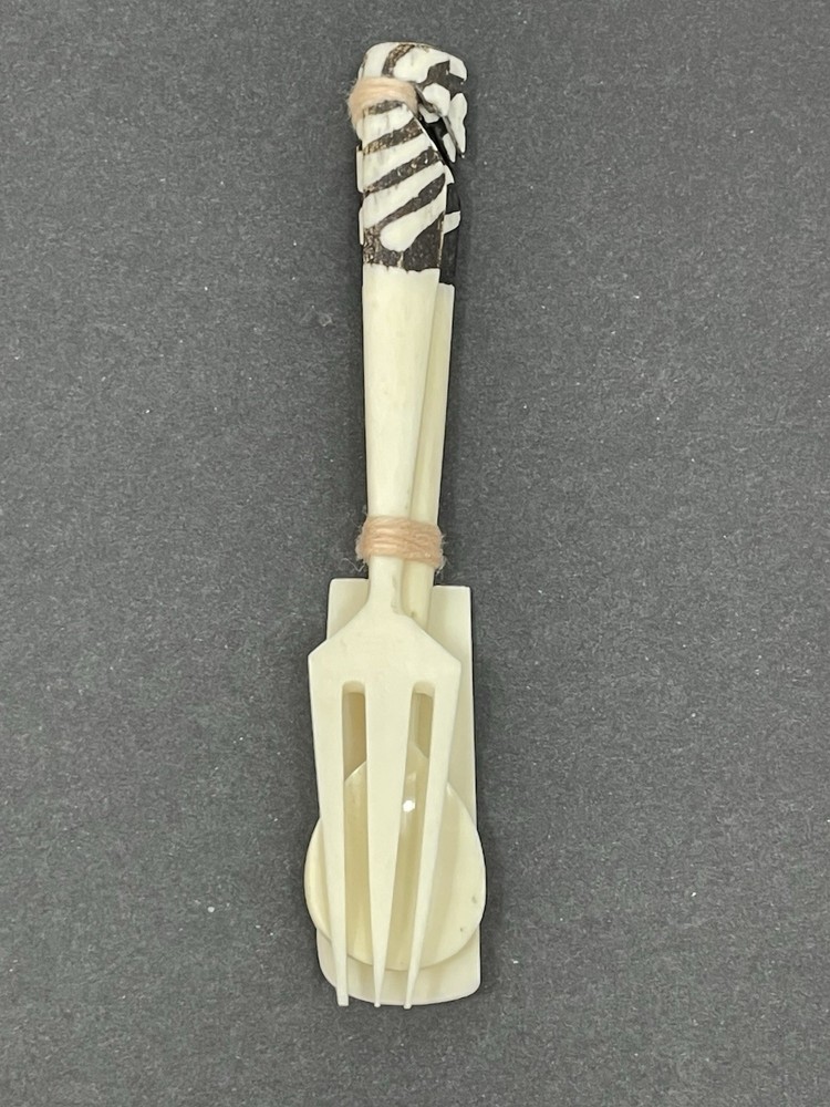 6 Batik Bone Serving Utensils Hand Crafted In Kenya