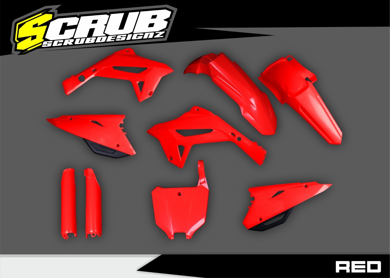 Honda 2002-2007 CR125R CR250R | New Polisport CR Restyle Plastic kit 2022 Red