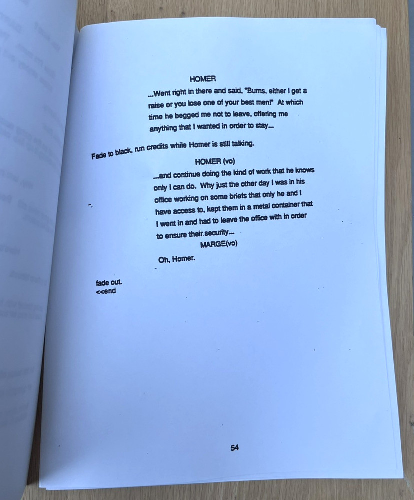The Simpons Series Spec Unproduced Script Lot Bart Sells Out & First Girlfriend