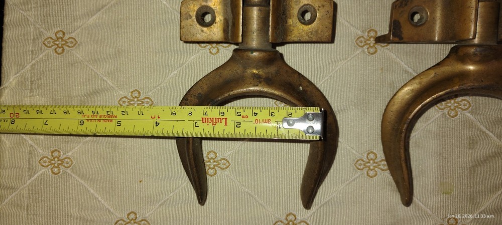 Brass Oar Locks With Gunwall Anchoring Brackets