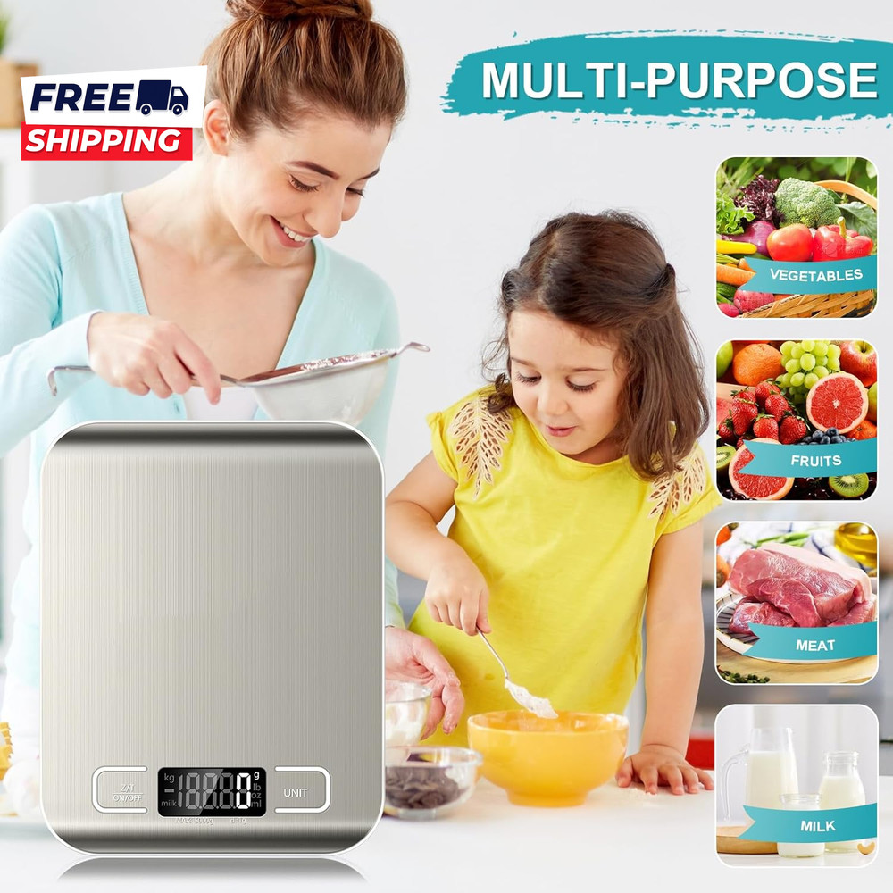 Food Scale 11Lb Kitchen Scale with 6 Units Tare Function & LCD Display