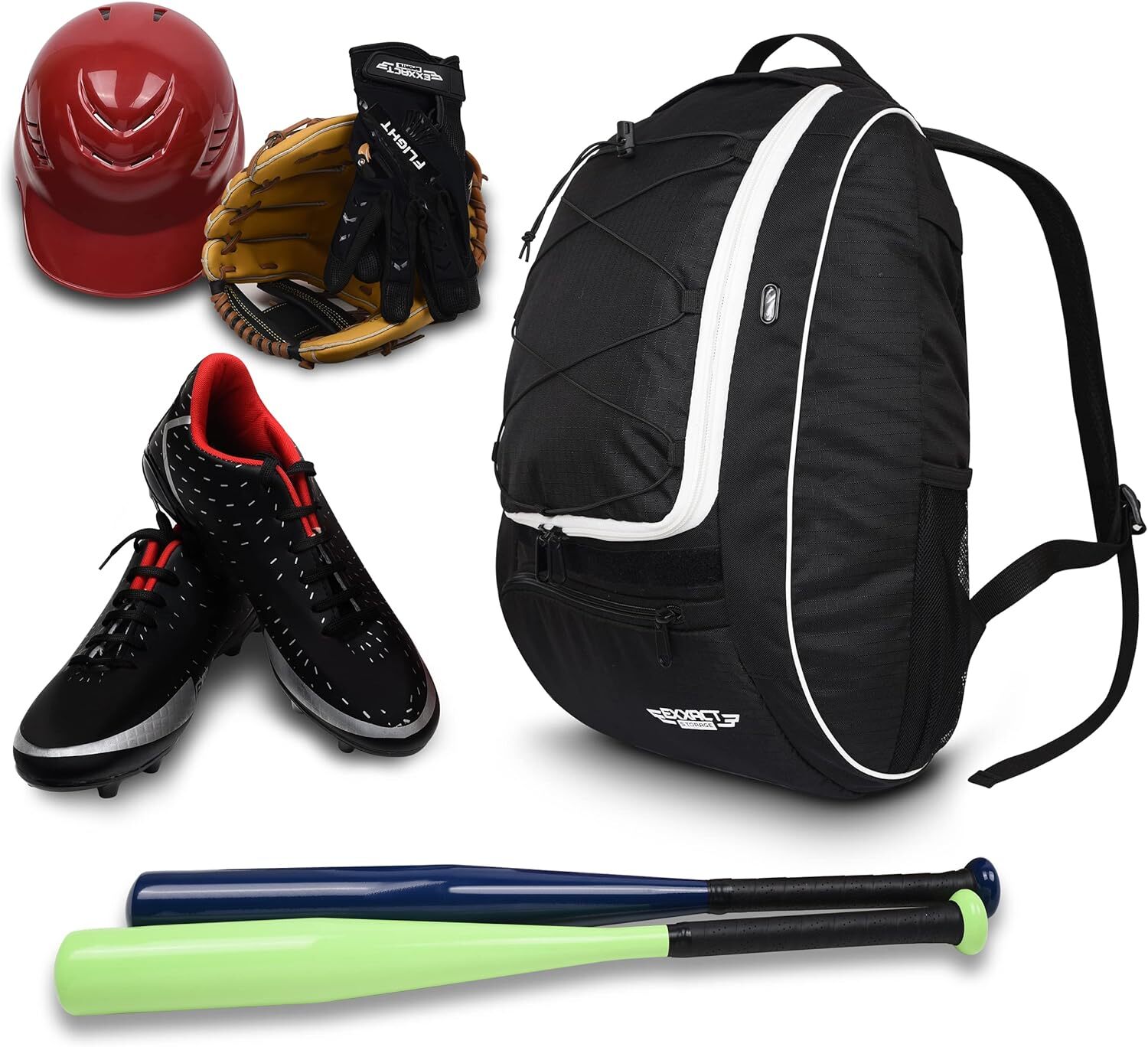 Exxact Sports Baseball Bat Bag with Shoe Compartment & Fence Hook Softball Bag