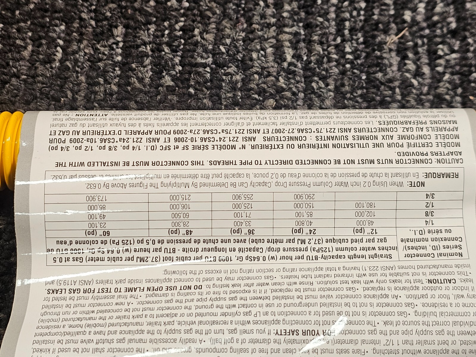 (QTY 5) Proline 1/2" MIP x 1/2" FIP x 24" Coated Stainless Steel Gas Connector