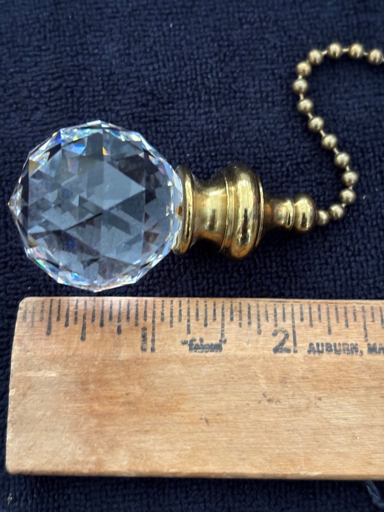 Glass and Metal Fan Light Pull