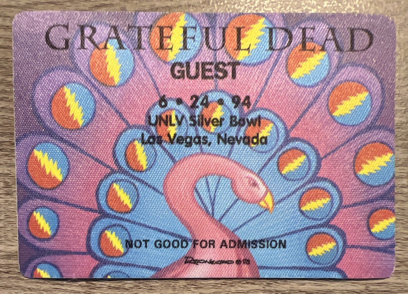 Grateful Dead * *RARE* * 6/24/1994 UNLV Las Vegas Backstage Pass - Reonegro Art