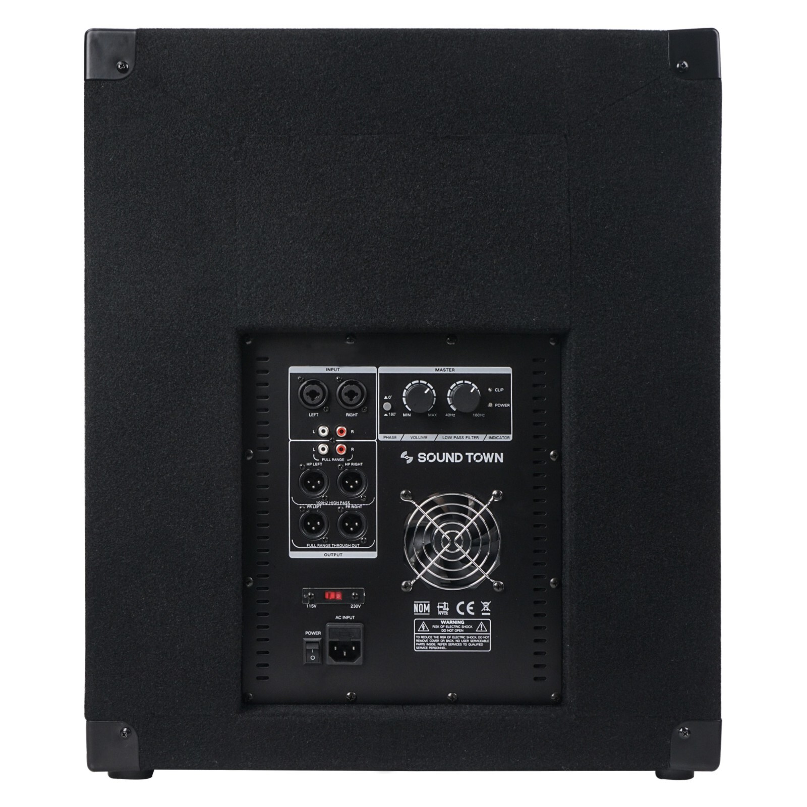 Sound Town 2400W 18" Powered Subwoofer with High-Pass Filter (METIS-18PWG)