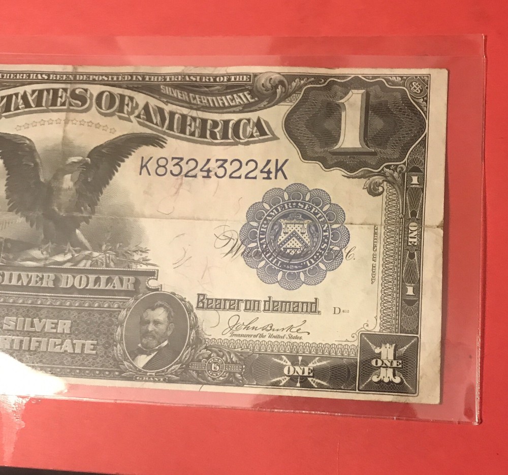 1899 $ 1 black eagle silver certificate , Bank Note￼￼