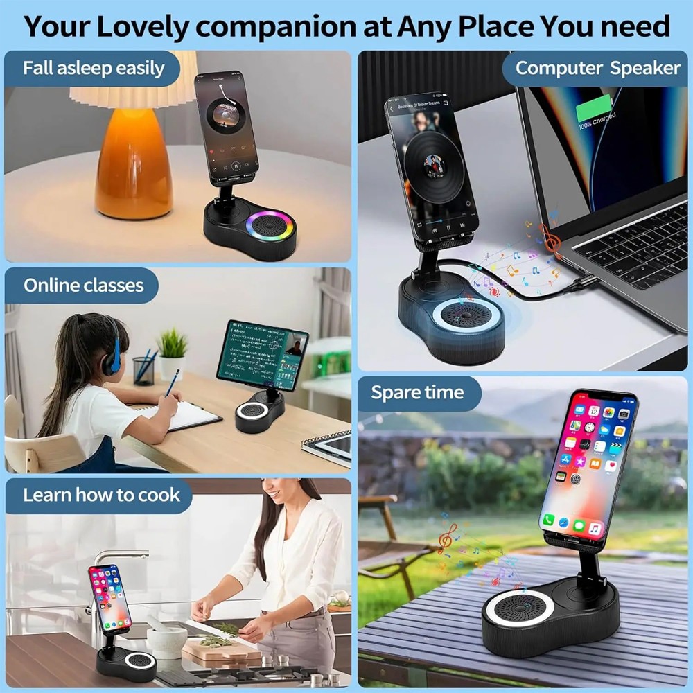 5-In-1 Bluetooth Multi-Functional Mobile Phone Audio Stand With Microphone AGD