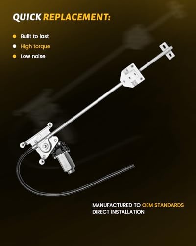 Power Window Regulator with Motor, Front Left Driver Side, Compatible with