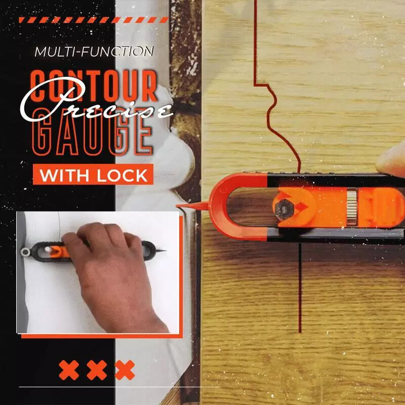 Profile Scribing Ruler Contour Gauge with Lock - Precise Scribe Tool Woodworking