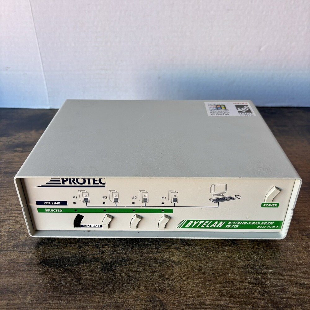 Vintage Protec Bytelan Model KVM/4 Value Switch Keyboard-video-mouse Switch