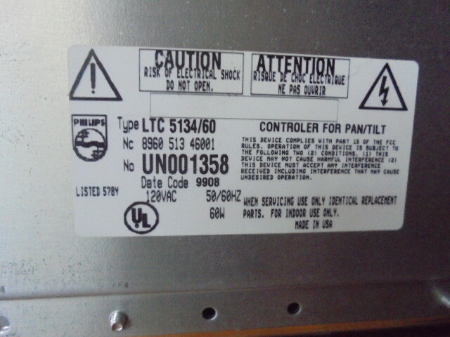 Philips/Bosch LTC 5134/60 Controller/Follower Security Surveillance Camera